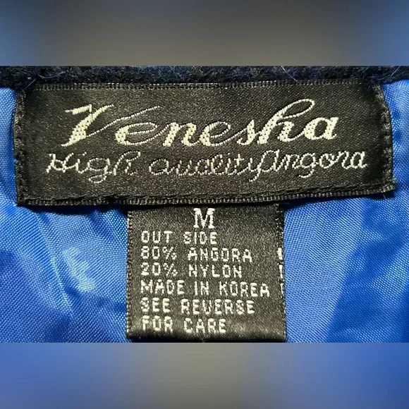Venesha Vintage Angora Sweater Jacket - Medium - Blue - Used - Picture 4 of 5